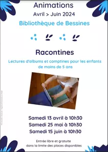 Animations Bibliothèque de Bessines - Programme Avril-Juin 2024